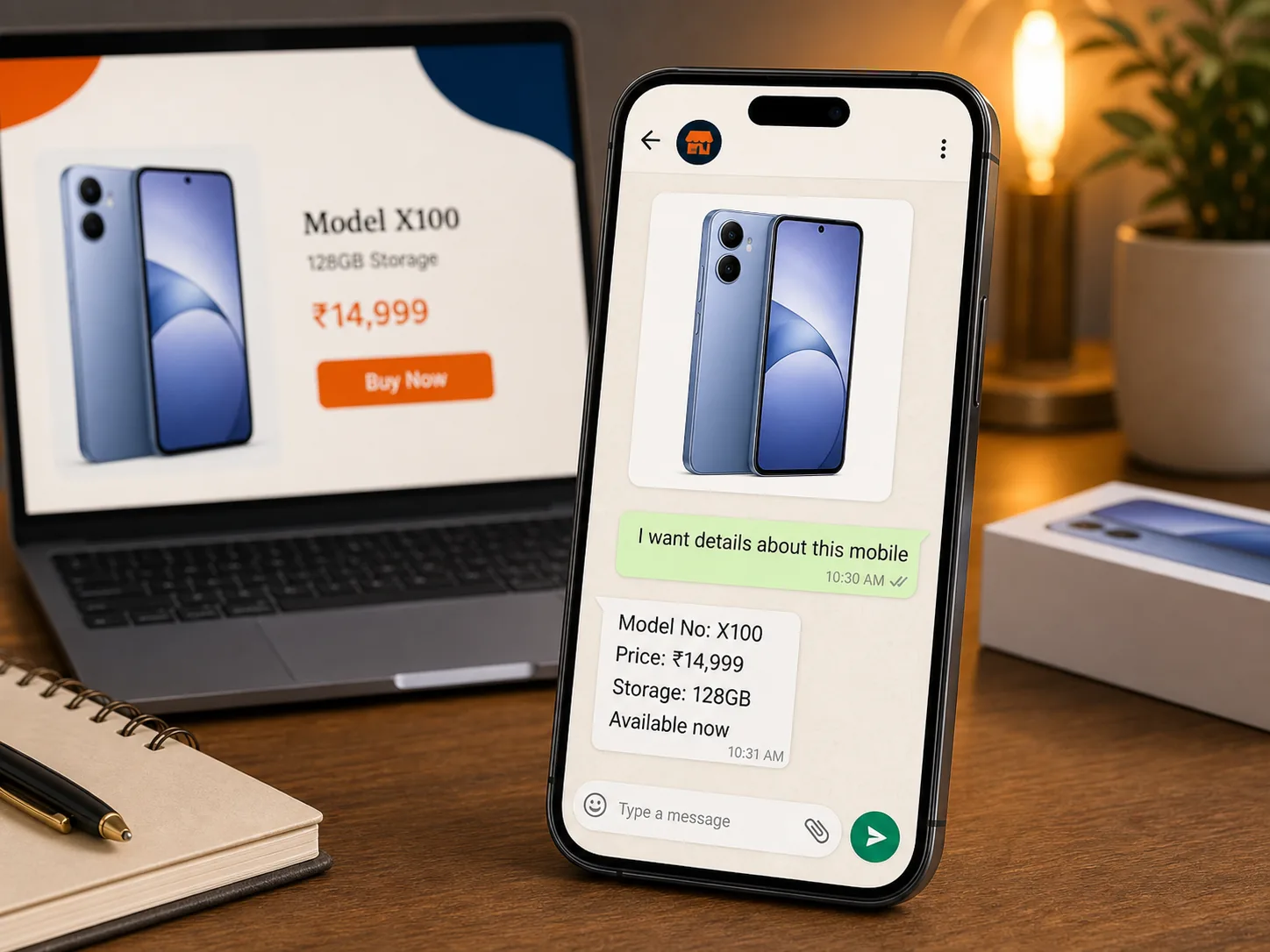 WhatsApp enquiry system and restaurant ordering flow setup